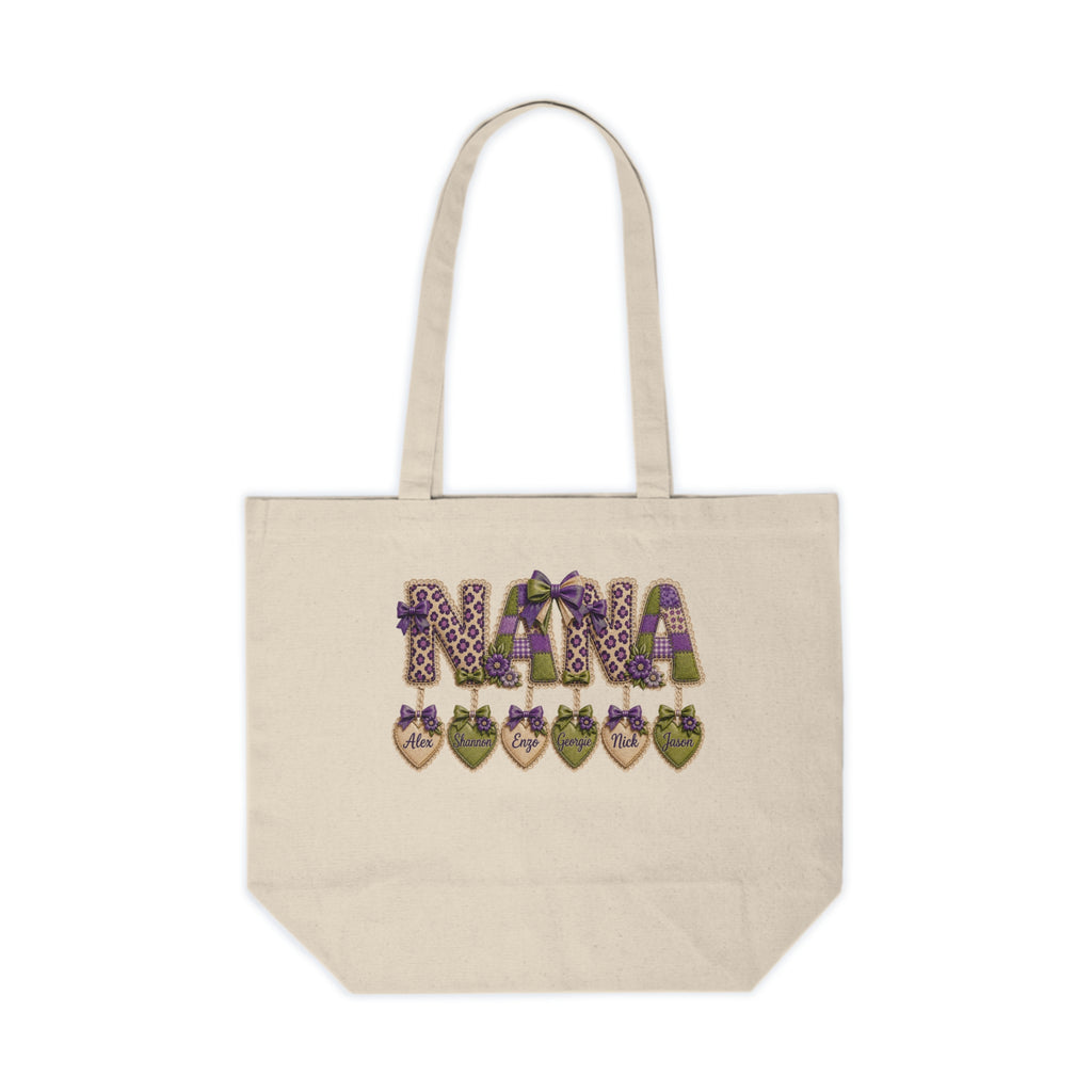 Nana Heart Charm Canvas Tote — Grandma Gift Tote Bag